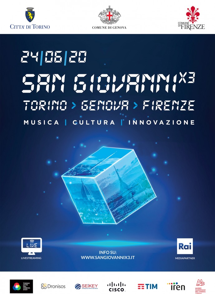 San Giovanni  x 3’ - Il 24 giugno Torino, Genova e Firenze festeggiano insieme il santo patrono in diretta nazionale su rai tv e web